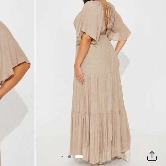 Elena Ruffle Maxi Dress - Mocha - Picture 3 of 3